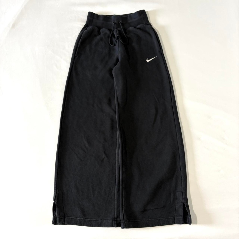Nike Wide Leg Baggy Sweatpants Women Extra Small Black Vintage Y2K Swoosh